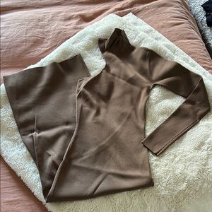 Zara One Shoulder Dress in Brown